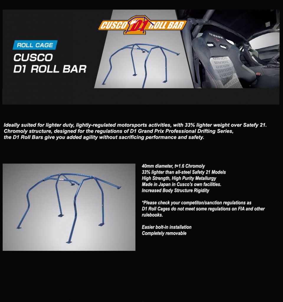 Cusco D1 Chromoly 4-PT Roll Cage Nissan BCNR33 (S/O/No Cancel) CUSCO BLUE main image 1